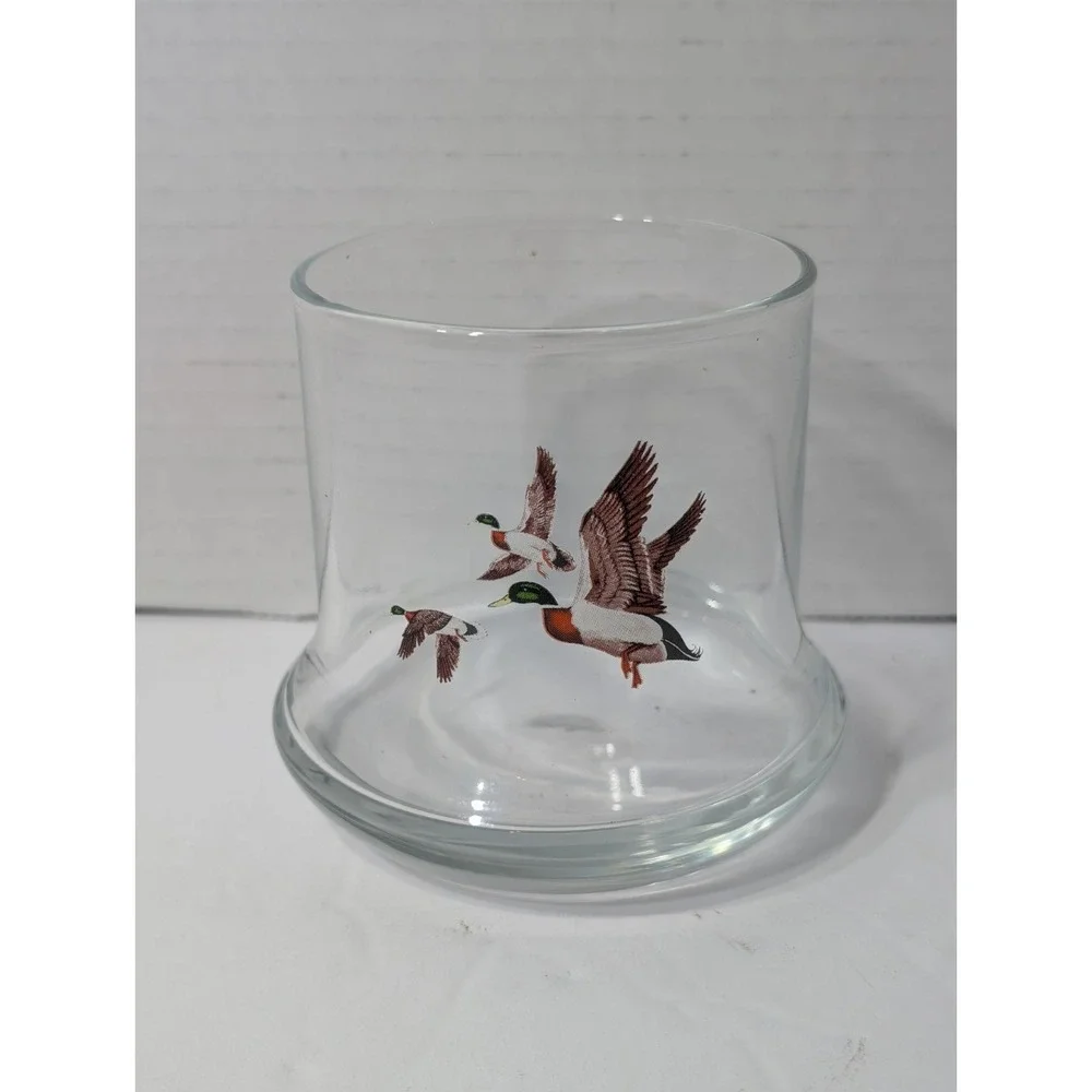 VTG Low Ball Glasses Chesapeake Mallard Duck 8oz  Avon